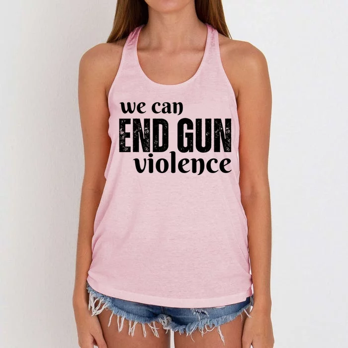 We Can End Gun Violence Women's Knotted Racerback Tank