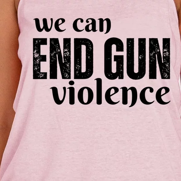 We Can End Gun Violence Women's Knotted Racerback Tank