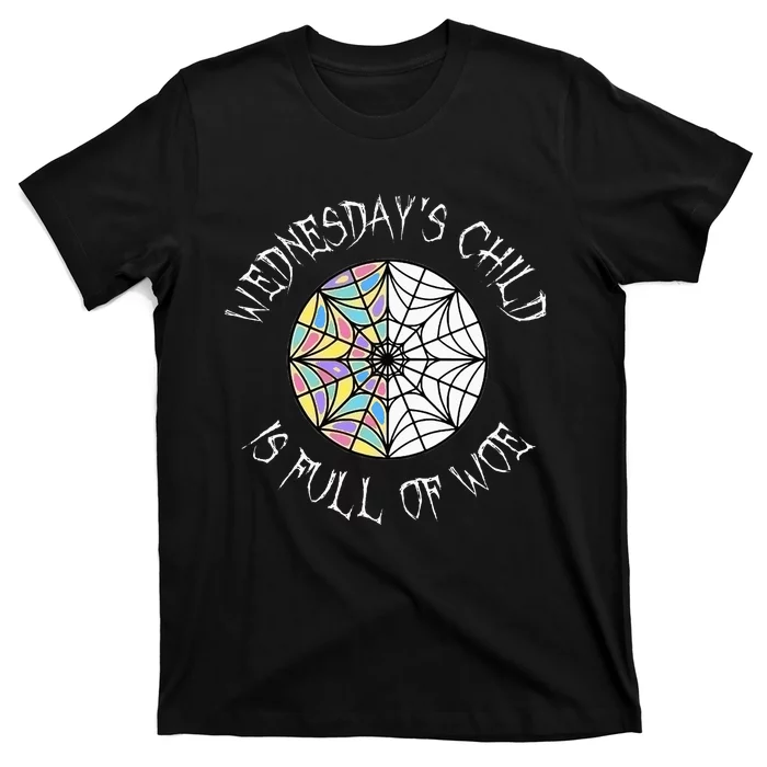 Wednesdays Child Full Of Woe Trendy Popular Round Window T-Shirt