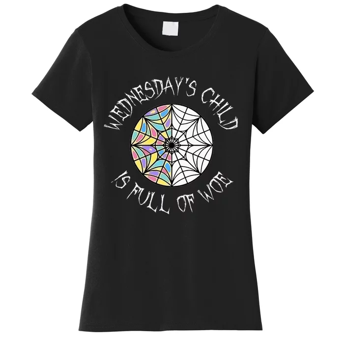 Wednesdays Child Full Of Woe Trendy Popular Round Window Women's T-Shirt