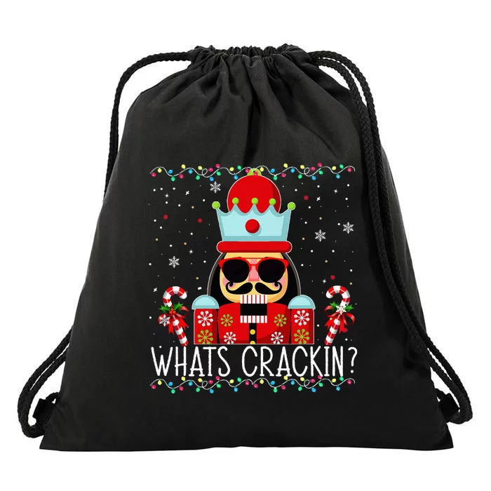 Whats Crackin Funny Christmas Nutcracker Drawstring Bag