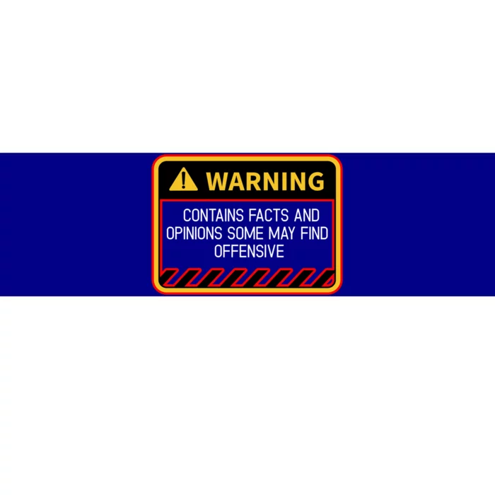 Warning Contains Facts May Find Offensive Humor Funny Gift Bumper Sticker