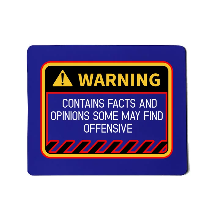 Warning Contains Facts May Find Offensive Humor Funny Gift Mousepad