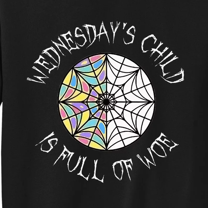 Wednesdays Child Full Of Woe Trendy Popular Round Window Sweatshirt