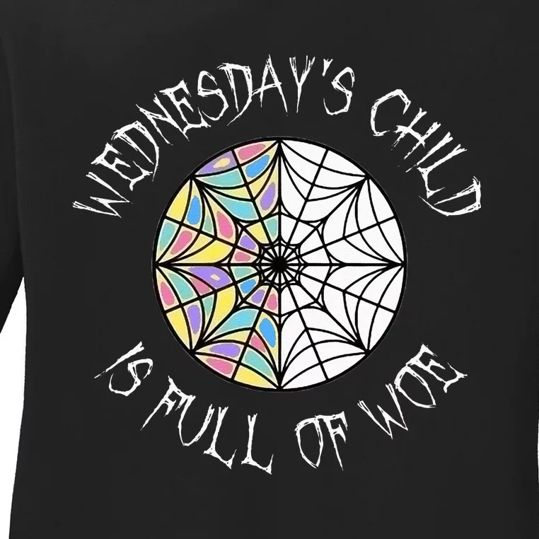 Wednesdays Child Full Of Woe Trendy Popular Round Window Ladies Long Sleeve Shirt