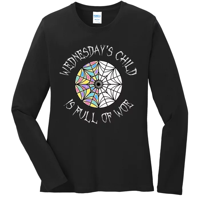 Wednesdays Child Full Of Woe Trendy Popular Round Window Ladies Long Sleeve Shirt