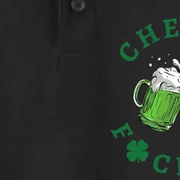 Wo Cheers Fuckers Green Beer Drinking St Patricks Day V-Neck Dry Zone Grid Performance Polo