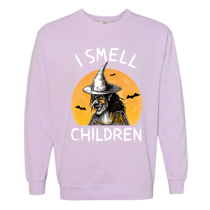 Witch Costume For Moms I Smell Children Halloween Cool Gift Garment-Dyed Sweatshirt