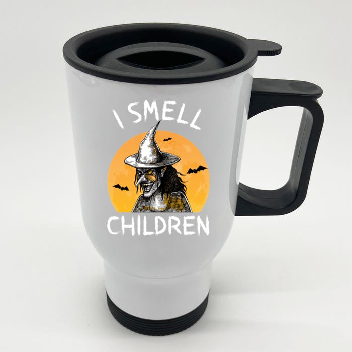 Witch Costume For Moms I Smell Children Halloween Cool Gift Front & Back Stainless Steel Travel Mug