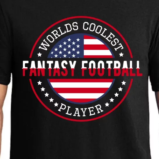 Worlds Coolest Fantasy Football Legend Flag Dad Fathers Day Cool Gift Pajama Set