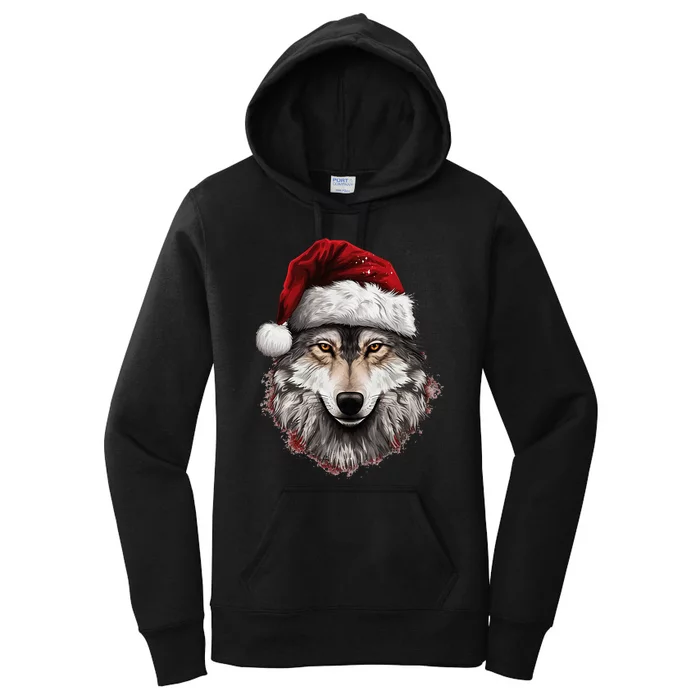 Wolf Christmas Funny Xmas Gift Animal Lovers Women's Pullover Hoodie