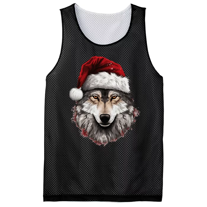 Wolf Christmas Funny Xmas Gift Animal Lovers Mesh Reversible Basketball Jersey Tank