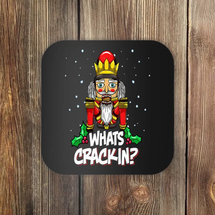 Whats Crackin Funny Christmas Nutcracker Pajama Family Xmas Coaster