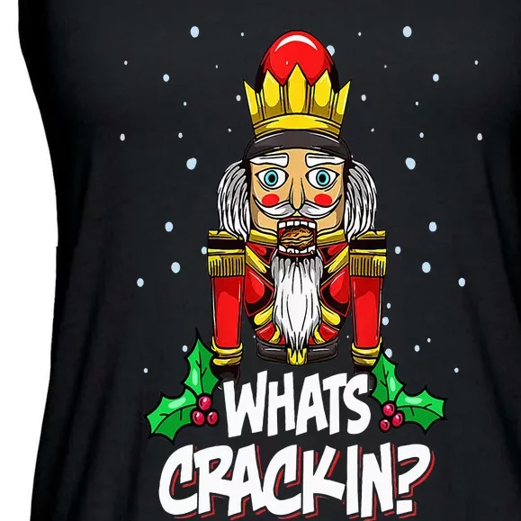 Whats Crackin Funny Christmas Nutcracker Pajama Family Xmas Ladies Essential Flowy Tank