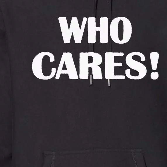 Who Cares Funny Sarcastic Joke Premium Hoodie