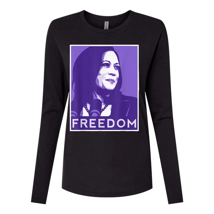 We Choose Freedom Kamala Harris 2024 For President Election Womens Cotton Relaxed Long Sleeve T-Shirt