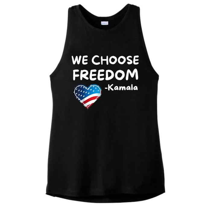 We Choose Freedom Kamala Harris Ladies Tri-Blend Wicking Tank