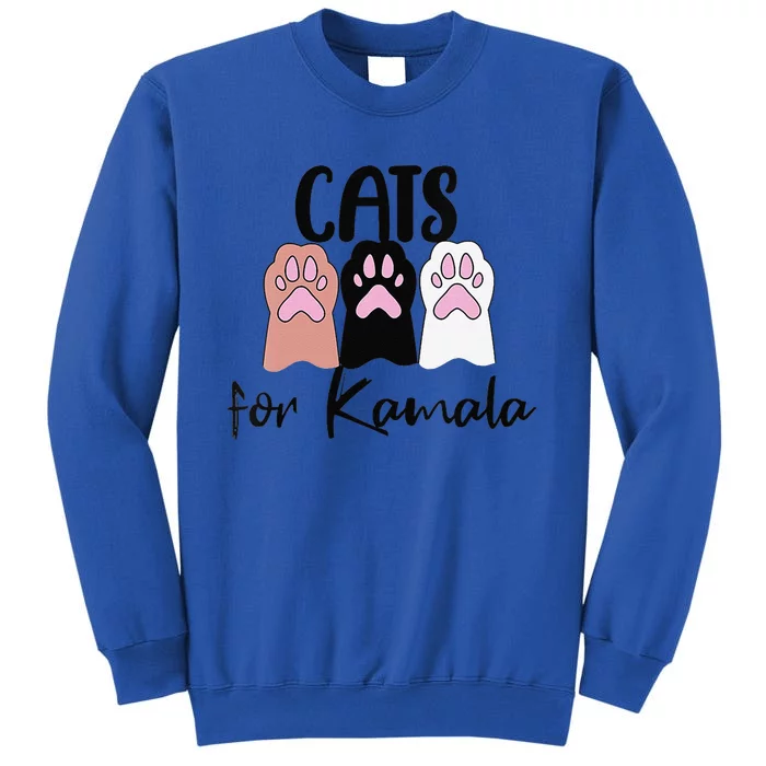 Women Cats For Kamala Funny Political Gift Tall Sweatshirt