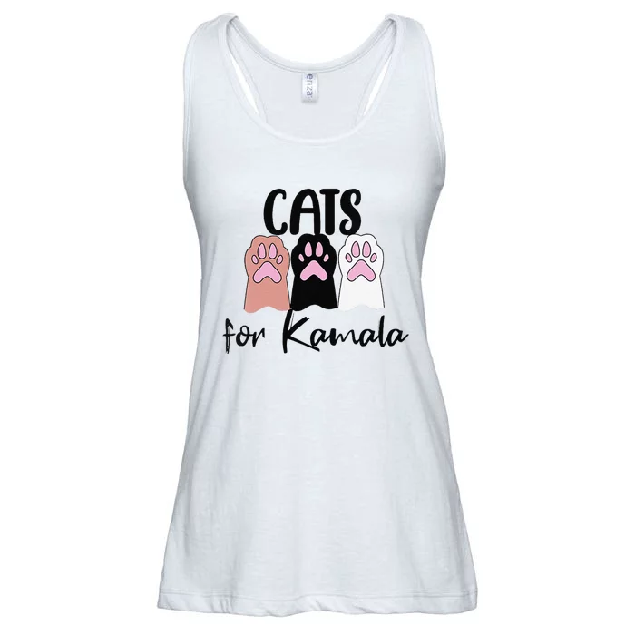 Women Cats For Kamala Funny Political Gift Ladies Essential Flowy Tank