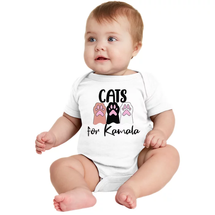 Women Cats For Kamala Funny Political Gift Baby Bodysuit