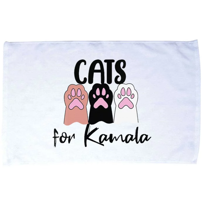 Women Cats For Kamala Funny Political Gift Microfiber Hand Towel