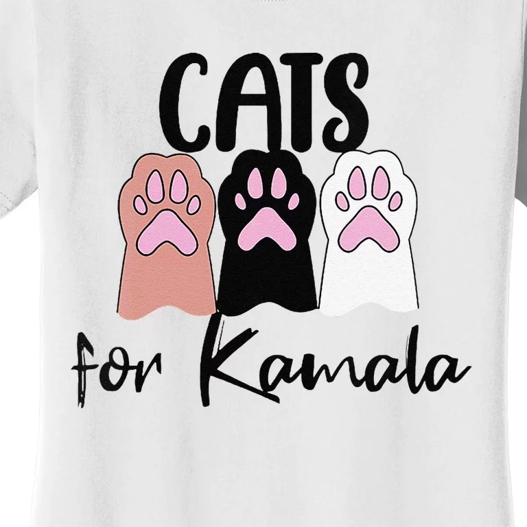 Women Cats For Kamala Funny Political Gift Women's T-Shirt