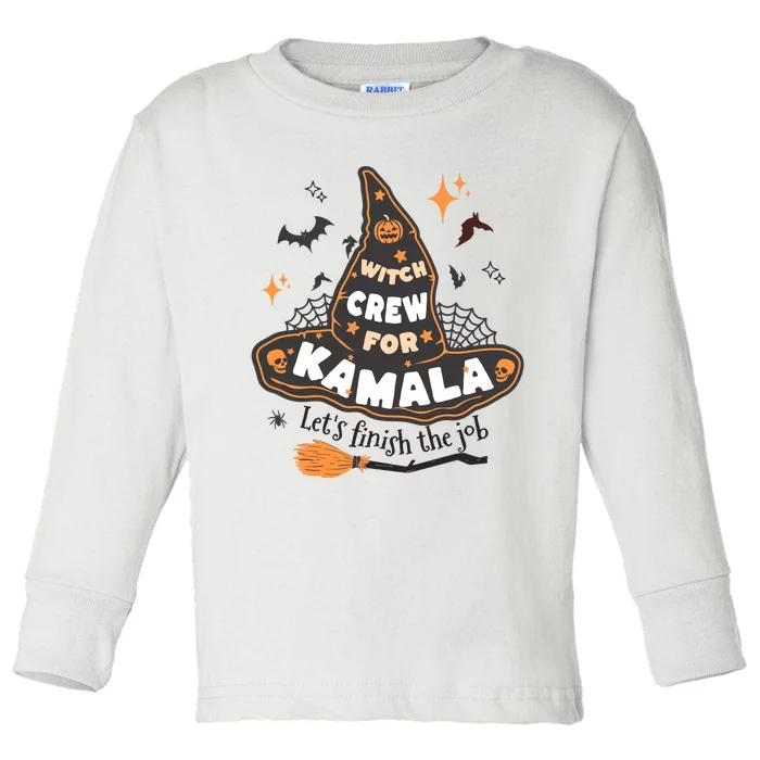 Witch Crew For Harris Halloween Kamala 2024 Toddler Long Sleeve Shirt