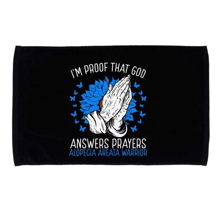 Warrior Christian Faith God Alopecia Areata Awareness Ribbon Microfiber Hand Towel