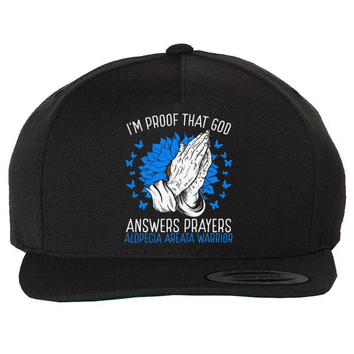 Warrior Christian Faith God Alopecia Areata Awareness Ribbon Wool Snapback Cap