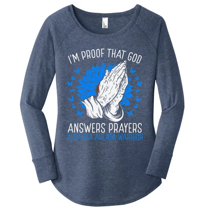 Warrior Christian Faith God Alopecia Areata Awareness Ribbon Women's Perfect Tri Tunic Long Sleeve Shirt