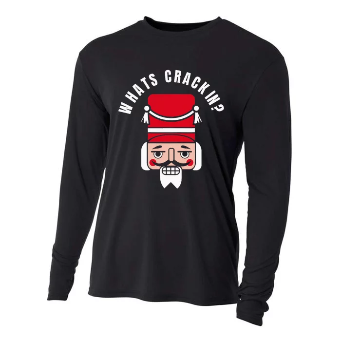 Whats Crackin Funny Christmas Nutcracker Cooling Performance Long Sleeve Crew