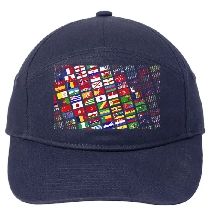 World Country Flags Planet Anniversary Earth Day 7-Panel Snapback Hat