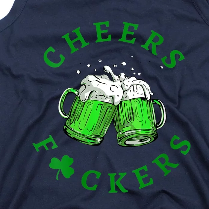 Womens Cheers Fuckers St Patricks Day Men Women Beer Drinking Mugs Tank Top