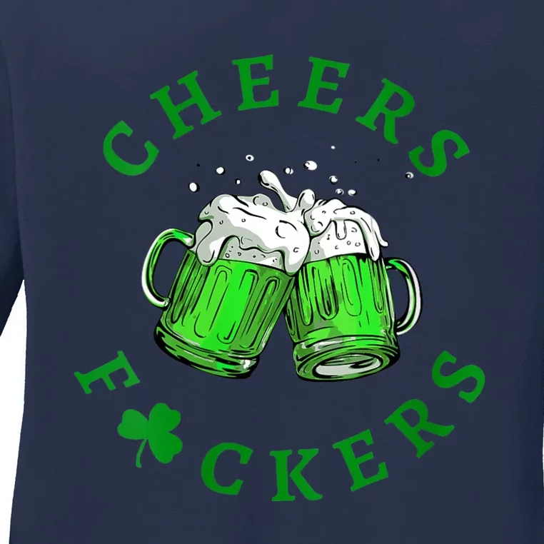 Womens Cheers Fuckers St Patricks Day Men Women Beer Drinking Mugs Ladies Long Sleeve Shirt