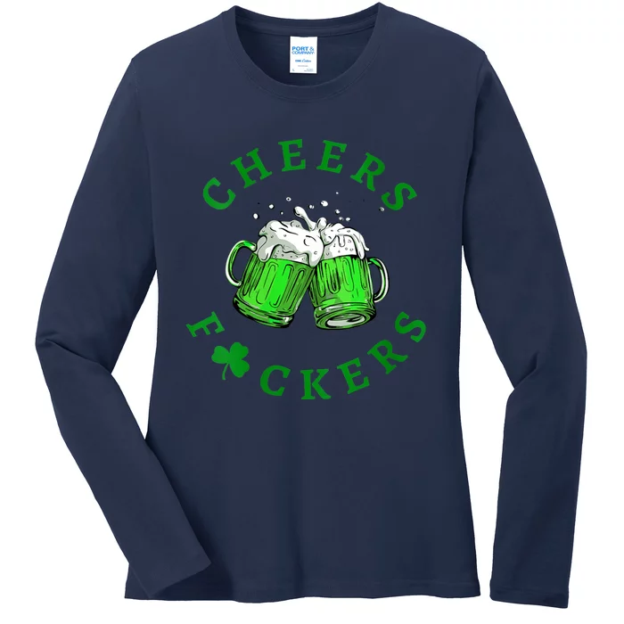 Womens Cheers Fuckers St Patricks Day Men Women Beer Drinking Mugs Ladies Long Sleeve Shirt