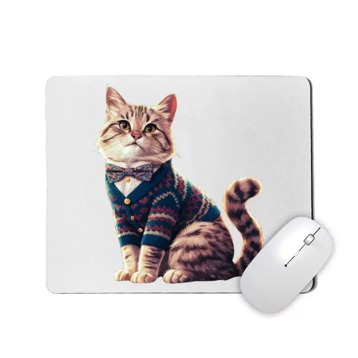 Winter Cat Funny Gift Mousepad