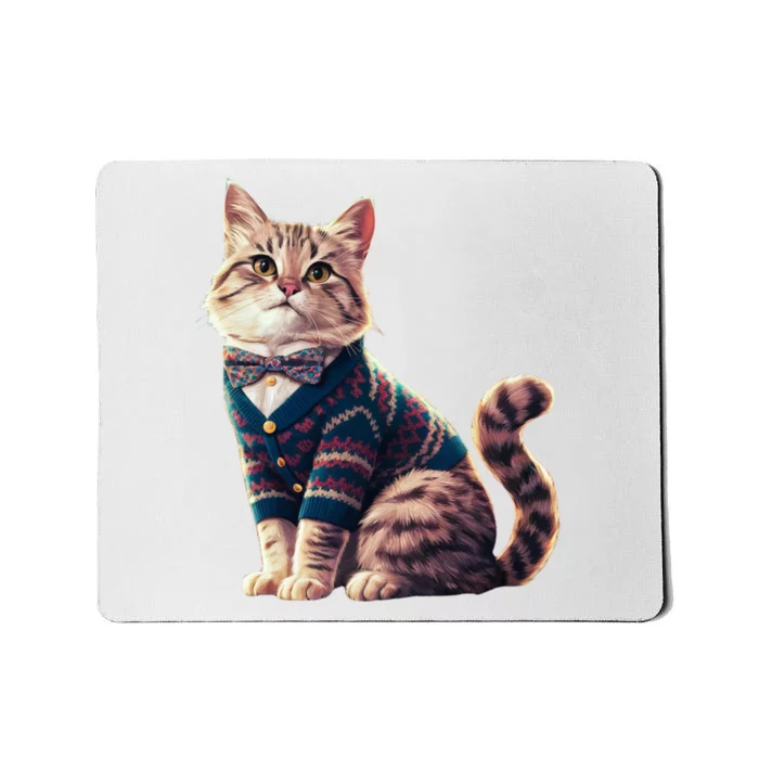 Winter Cat Funny Gift Mousepad