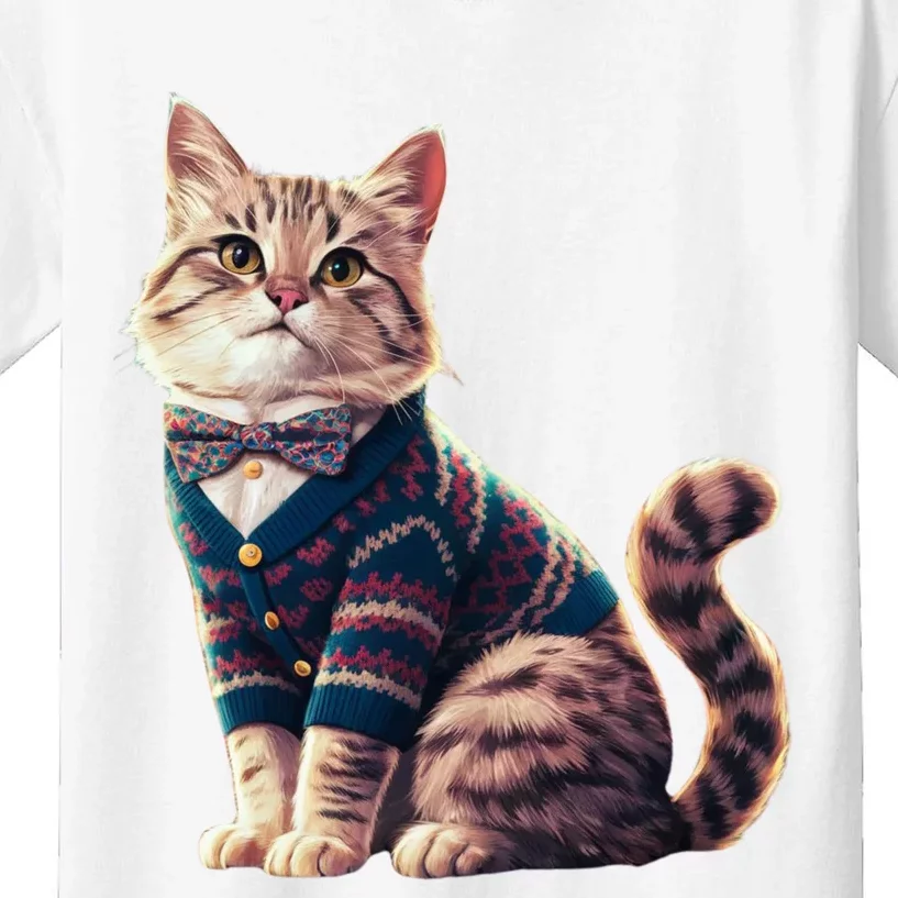 Winter Cat Funny Gift Kids T-Shirt