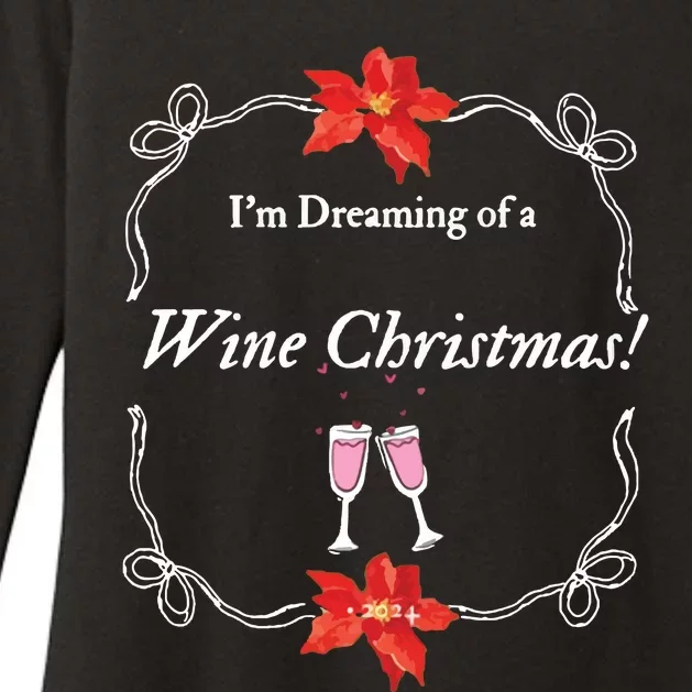 Wine Christmas  Funny Festive Quote  Holiday Apparel Womens CVC Long Sleeve Shirt