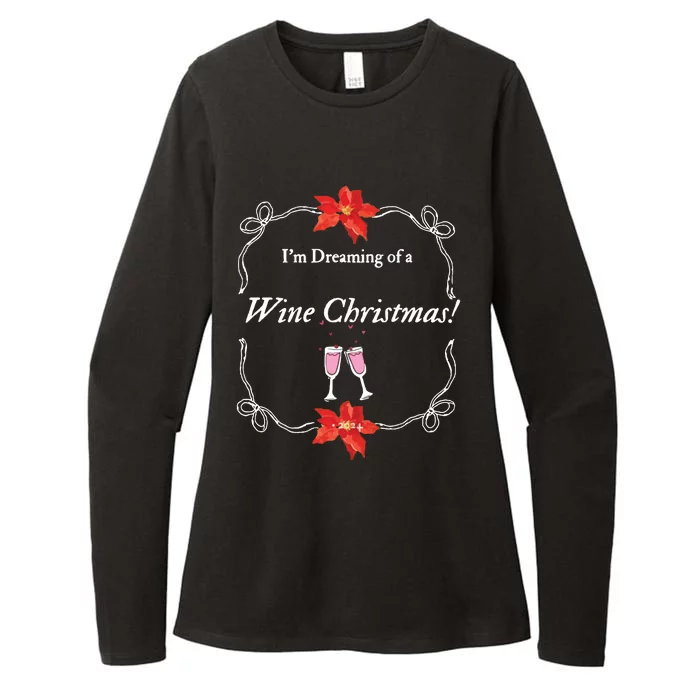 Wine Christmas  Funny Festive Quote  Holiday Apparel Womens CVC Long Sleeve Shirt