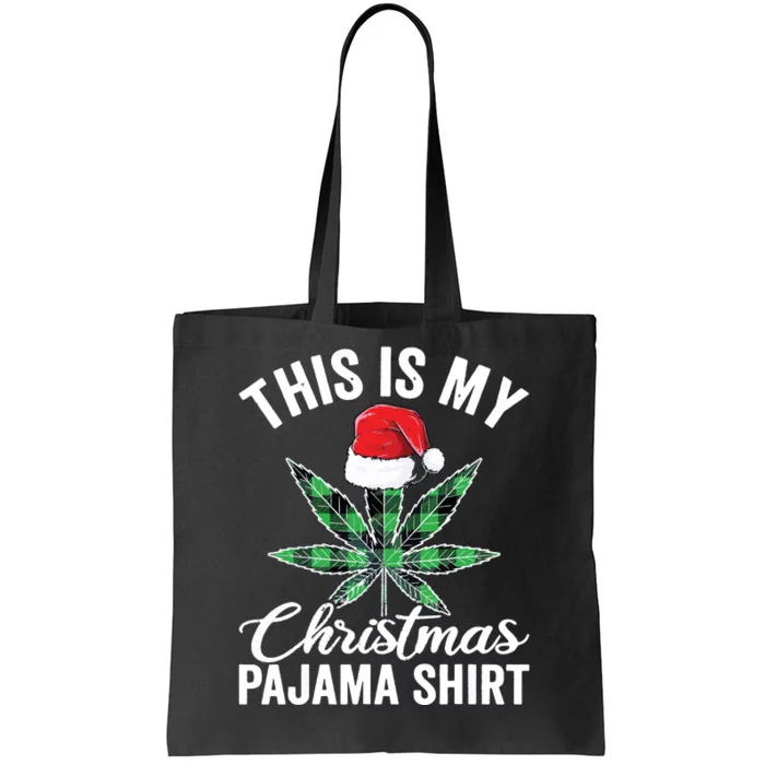 Weed Christmas Funny Marijuana Pot Leaf Cannabis Tote Bag