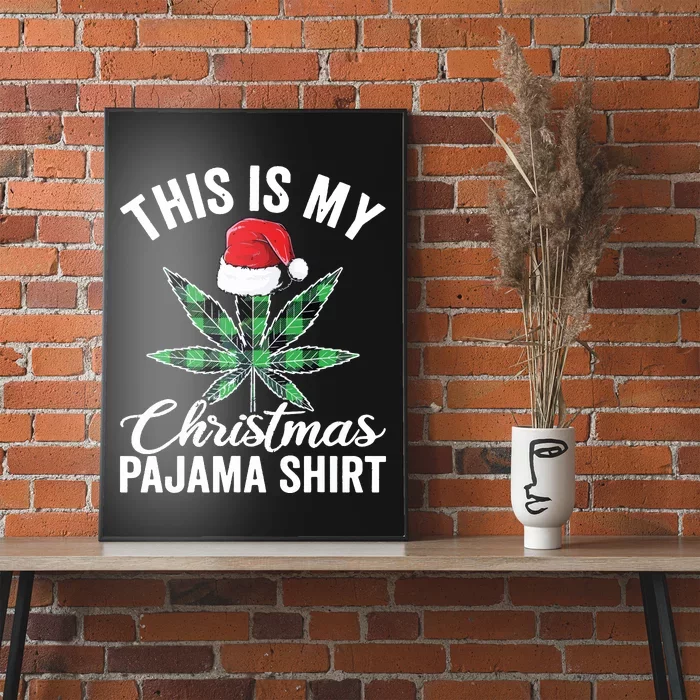 Weed Christmas Funny Marijuana Pot Leaf Cannabis Poster