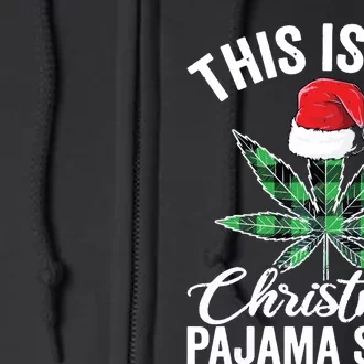 Weed Christmas Funny Marijuana Pot Leaf Cannabis Full Zip Hoodie