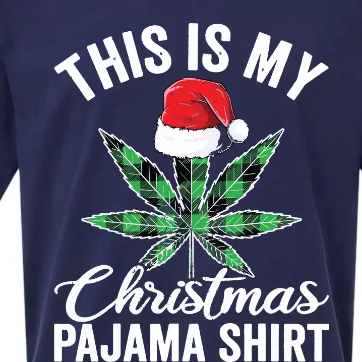 Weed Christmas Funny Marijuana Pot Leaf Cannabis Sueded Cloud Jersey T-Shirt