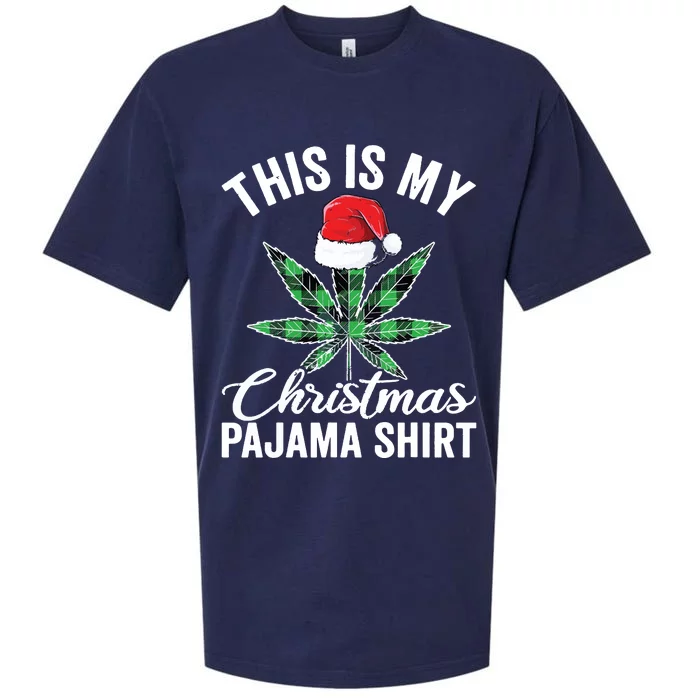 Weed Christmas Funny Marijuana Pot Leaf Cannabis Sueded Cloud Jersey T-Shirt