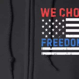 We Choose Freedom Kamala Harris Funny Comma La America Flag Full Zip Hoodie