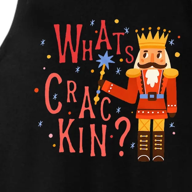 Whats Crackin? Funny Christmas Nutcracker Gift Ladies Tri-Blend Wicking Tank