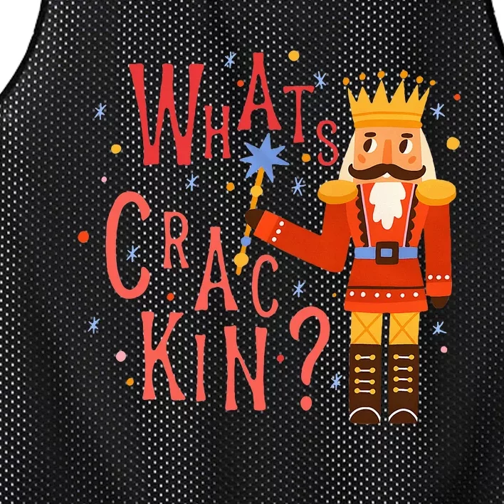 Whats Crackin? Funny Christmas Nutcracker Gift Mesh Reversible Basketball Jersey Tank