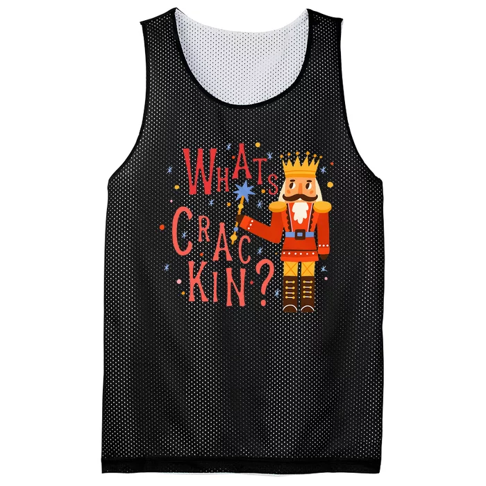 Whats Crackin? Funny Christmas Nutcracker Gift Mesh Reversible Basketball Jersey Tank