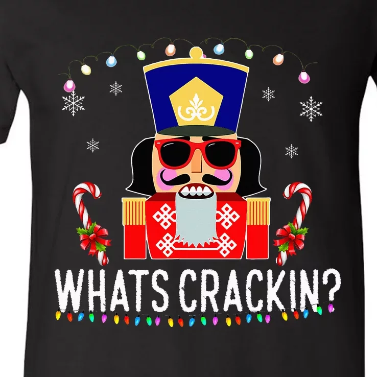 Whats Crackin Funny Christmas Nutcracker Gift V-Neck T-Shirt